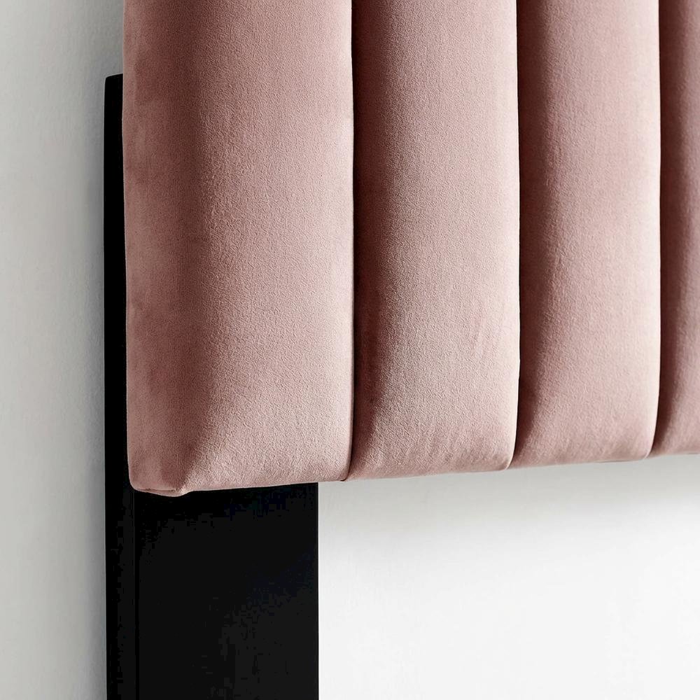 Pink Performance Velvet Headboard with Plush Upholstery and Elegant Design