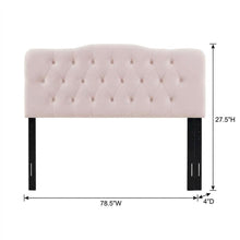 Pink Tufted Velvet Headboard with Diamond Pattern and Plush Padding