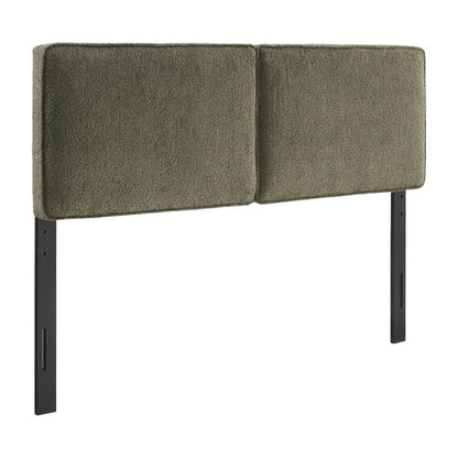 Boucle Fabric King Headboard with Soft Texture and Sturdy Frame Design