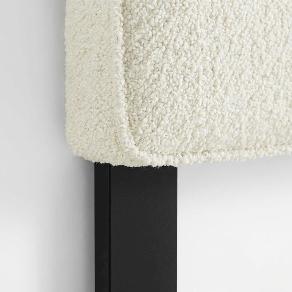 Boucle Fabric Full Headboard with Soft Textured Upholstery and Durable Build