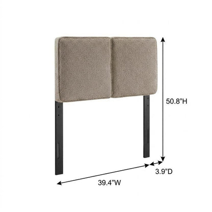 Boucle Fabric Twin Headboard Soft Upholstery with Durable Frame Panel Design