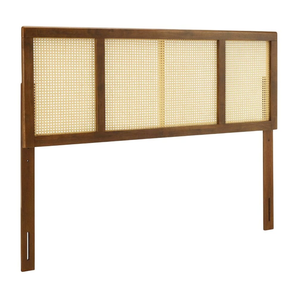 Cane Full Headboard Nature-Inspired Finish Lightweight Single Panel Design