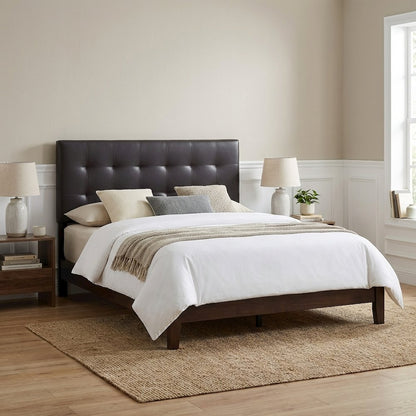 Upholstered Vinyl King Headboard with Elegant Padded Design and Durable Finish
