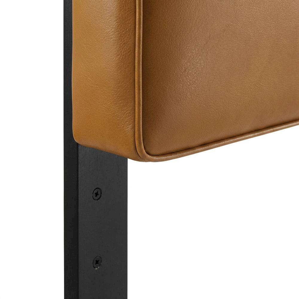 Vegan Leather Twin Headboard with Padded Design and Durable Frame