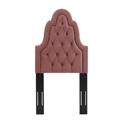 Tufted Twin Velvet Headboard in Performance Fabric with Soft Upholstery
