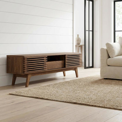 Wood TV Stand in Elegant Finish with Ample Storage Space
