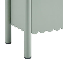 Wooden Scalloped 4-Door Sideboard Buffet Cabinet with Storage, Sage