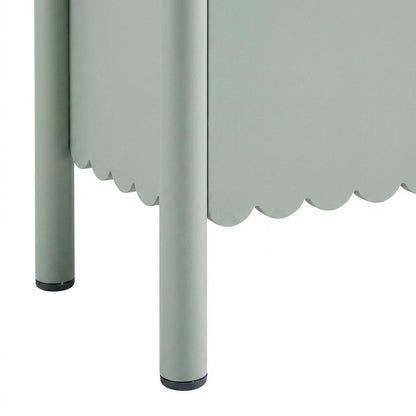 Wooden Scalloped 4-Door Sideboard Buffet Cabinet with Storage, Sage