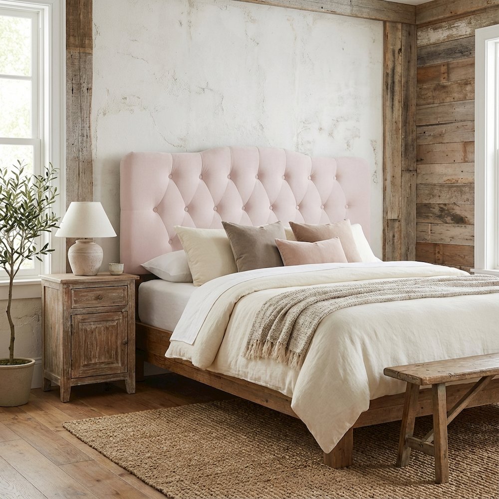 Diamond Tufted Velvet Queen Headboard with Performance Fabric and Plush Padding