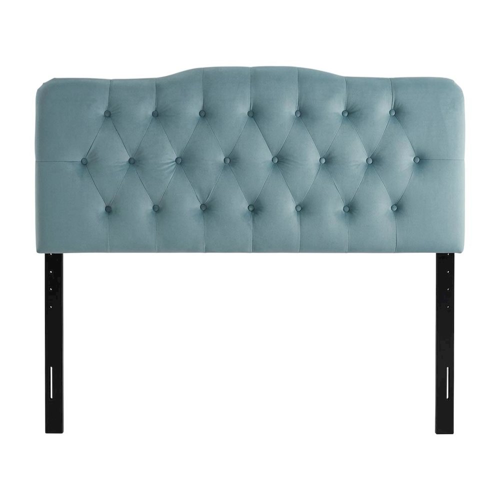 Diamond Tufted Queen Headboard with Soft Velvet Upholstery and Sturdy Frame