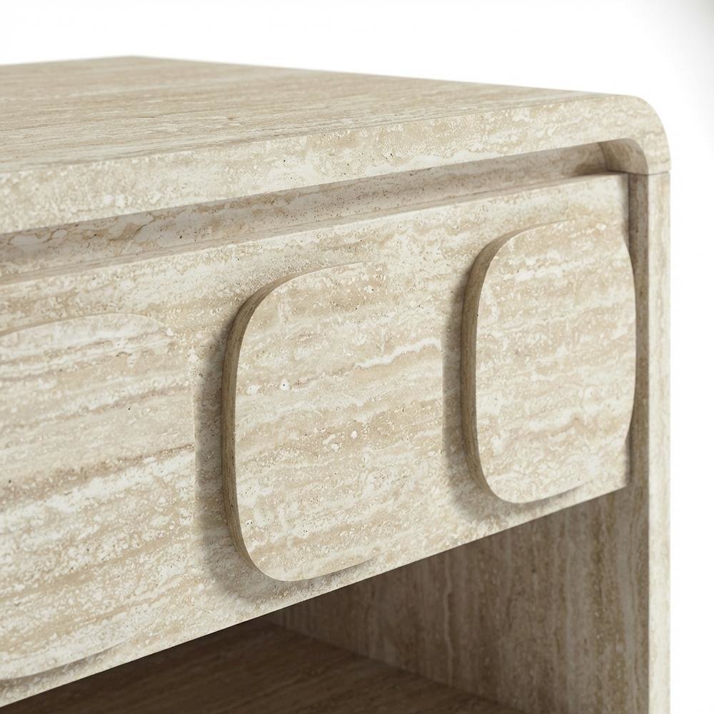 Gray Finish Nightstand with Minimalist Design and Smooth Surface