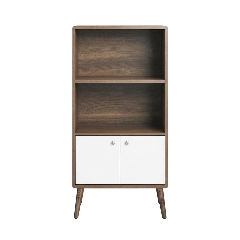 Wood Display Cabinet Bookshelf with Shelving Storage for Living Room