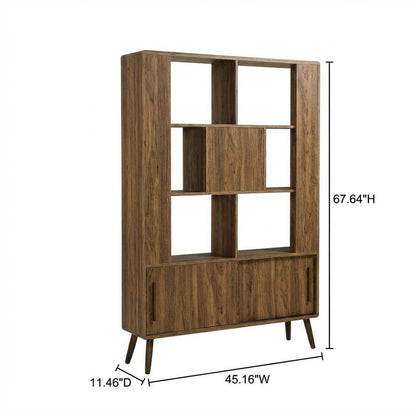 Bookcase with Sliding Doors in Modern Design for Living and Office Space