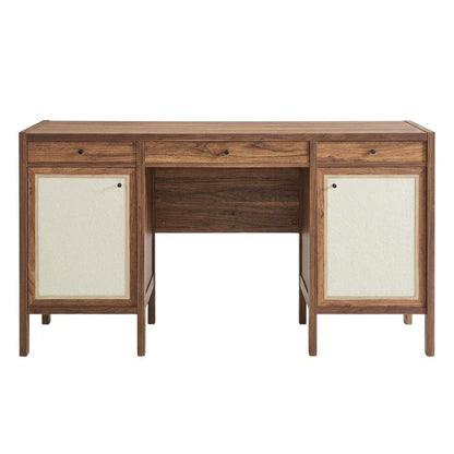 Wood Grain Office Desk with Spacious Surface and Modern Design