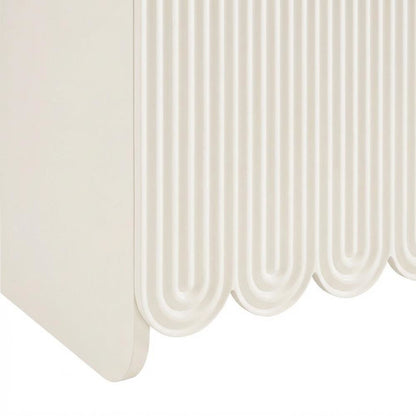 Fluted And Scalloped Sideboard Storage Cabinet In Elegant Finish