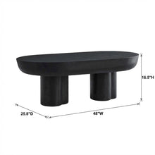Oval Concrete Coffee Table with Modern Design and Sturdy Surface