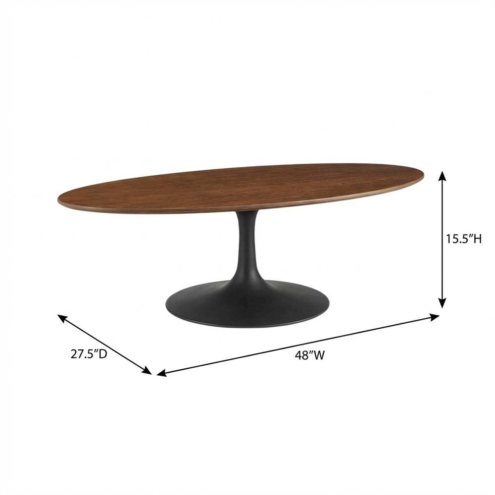 Oval wood coffee table with set of two, sleek design, modern style