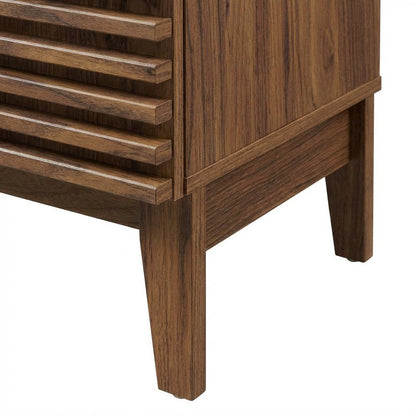 Walnut White 18-Inch Floor-Mount Bathroom Vanity Cabinet with Sink