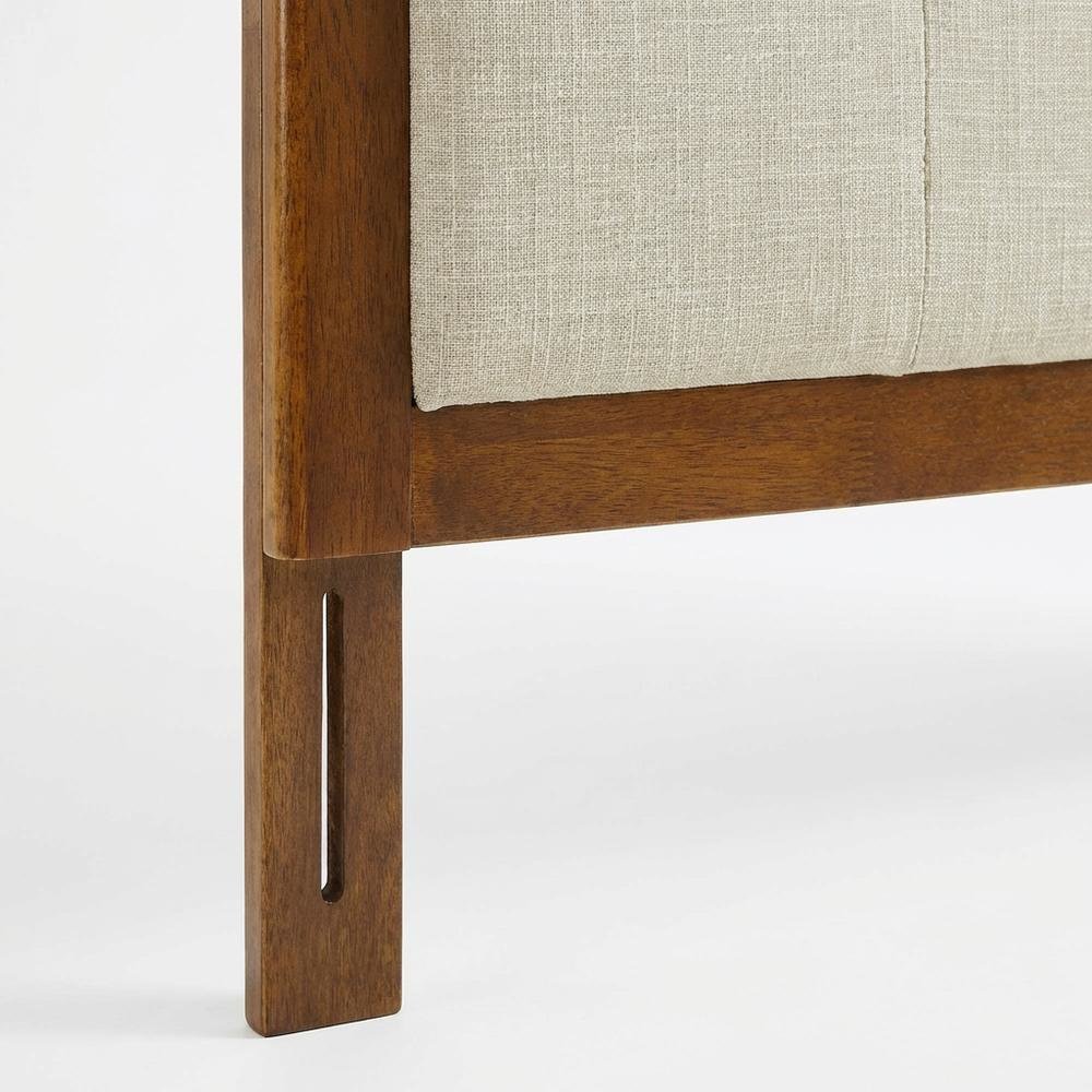 Tufted Fabric King Headboard with Wooden Frame and Elegant Design