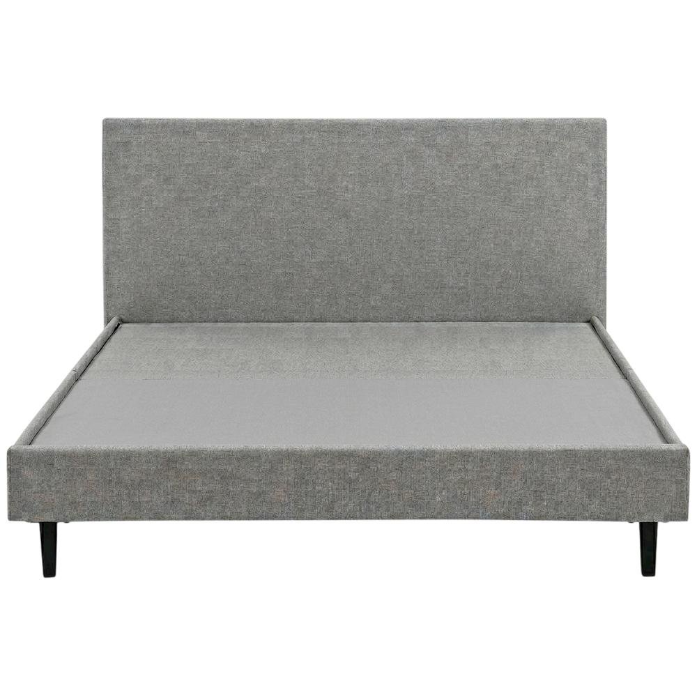 Fabric Queen Bed with Platform Design and Plush Upholstery
