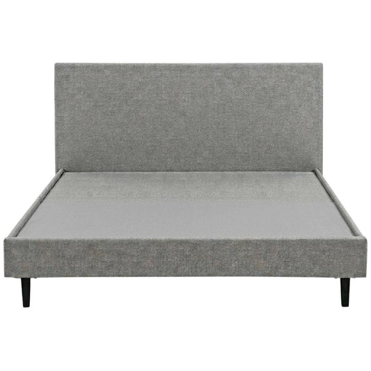 Fabric Queen Bed with Platform Design and Plush Upholstery