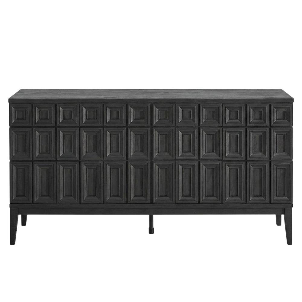 Wooden Sideboard Buffet Cabinet with Storage Credenza for Dining Room, Black