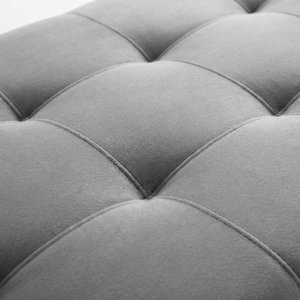 Biscuit Tufted Performance Velvet Queen Headboard in Soft Neutral Fabric