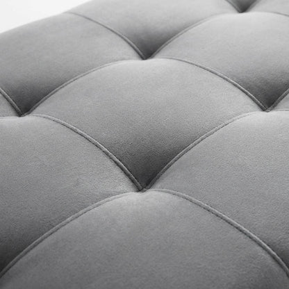Biscuit Tufted Performance Velvet Queen Headboard in Soft Neutral Fabric