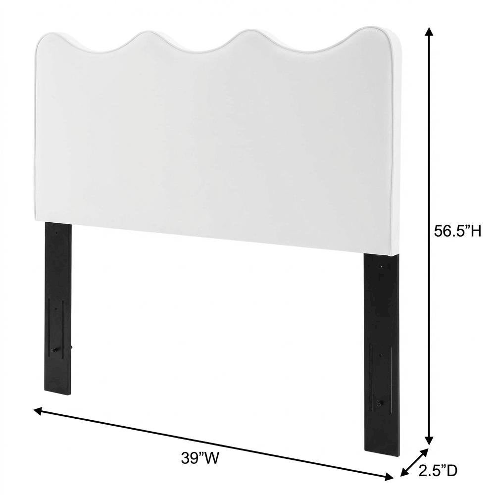 Performance Velvet Twin Headboard in Soft Gray, Plush Upholstery, Durable Frame