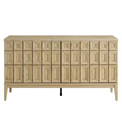 Wooden Sideboard Buffet Cabinet with Storage Credenza for Dining Room, Hickory