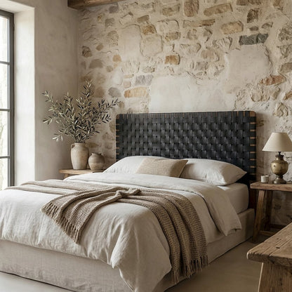 Vegan Leather Queen Headboard Wall-Mount Design with DurableTexture