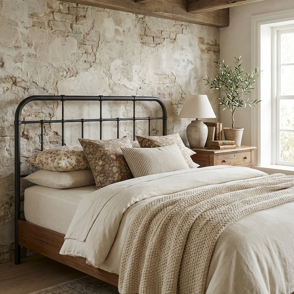 Metal King Headboard with Sturdy Frame and Sleek Minimalist Design