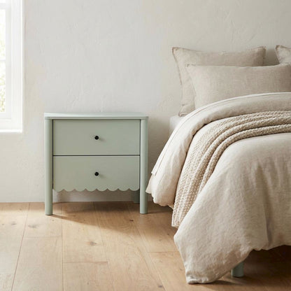 Nightstand with 2 Drawers in Elegant Finish for Bedroom Storage