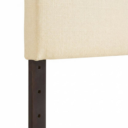 Upholstered Linen Fabric Full Queen Headboard, Padded Design, Sturdy Frame