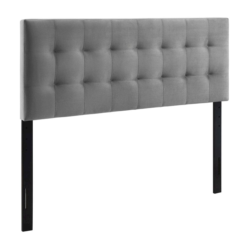 Biscuit Tufted Performance Velvet Queen Headboard in Soft Neutral Fabric