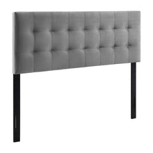 Biscuit Tufted Performance Velvet Queen Headboard in Soft Neutral Fabric