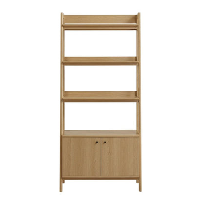 Contemporary Wooden Bookshelf in Natural Finish for Home Office Use