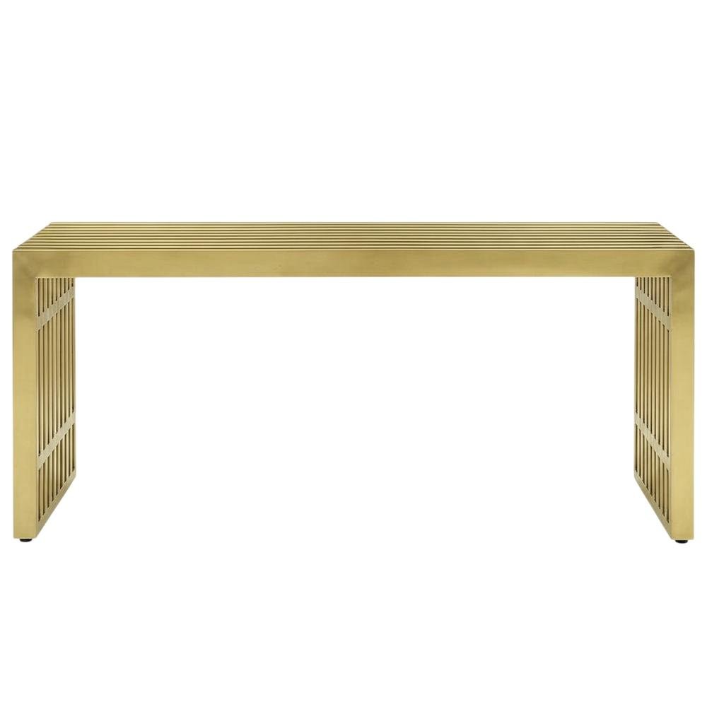 Medium stainless steel bench with durable construction and sleek design