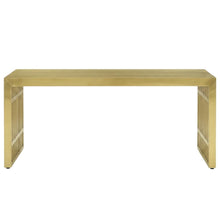 Medium stainless steel bench with durable construction and sleek design