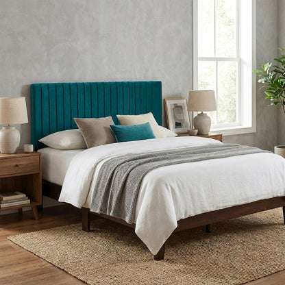 Velvet Full Queen Headboard with Soft Upholstery and Stylish Design