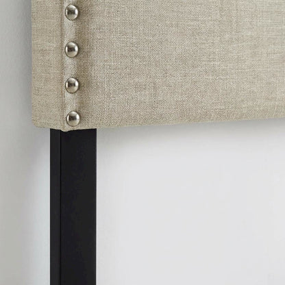 Upholstered Queen Headboard with Fabric Finish and Sturdy Construction