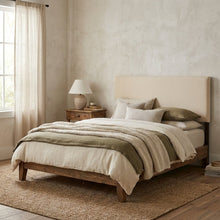 Upholstered Queen Headboard in Neutral Fabric, Durable Frame, Stylish Design