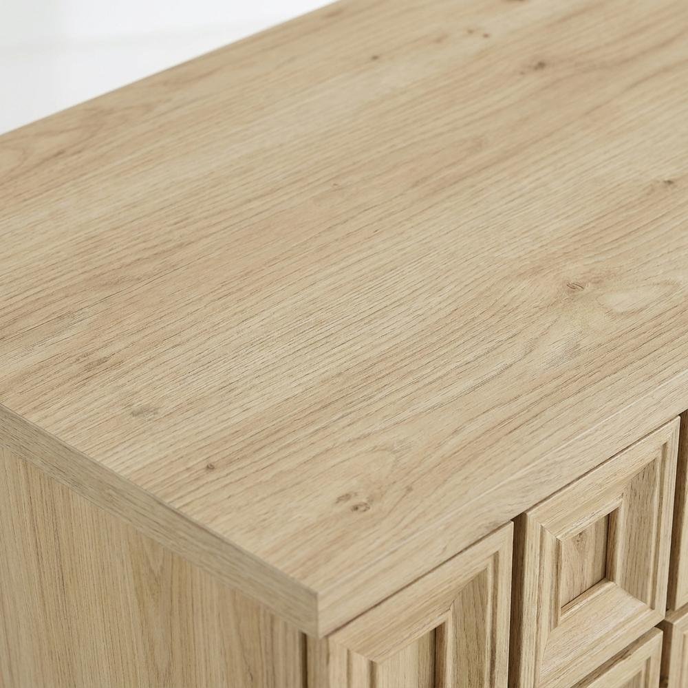Wooden Sideboard Buffet Cabinet with Storage Credenza for Dining Room, Hickory