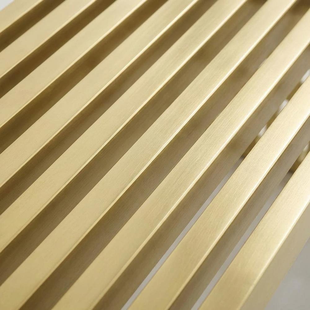Medium stainless steel bench with durable construction and sleek design