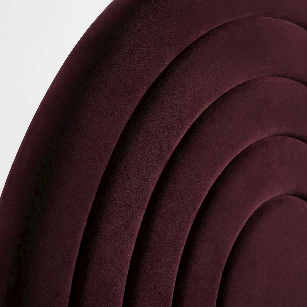 Arched Velvet Full Headboard in Soft Performance Fabric with Plush Design