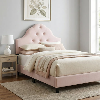 Diamond Tufted Velvet Twin Headboard with Performance Fabric and Elegant Design