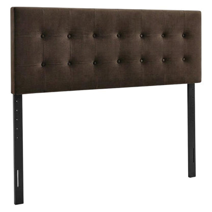 Performance Velvet Padded Adjustable King Size Headboard, Chocolate Brown