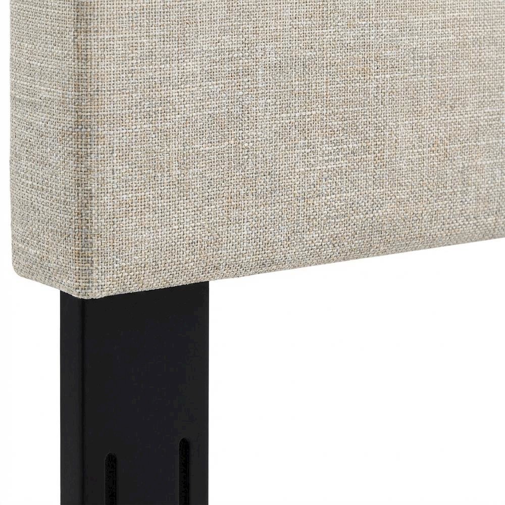 Upholstered Linen Fabric Full Queen Headboard, Padded Design, Sturdy Frame