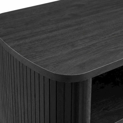 Nightstand with Open Storage in Black, for Bedroom Living Space