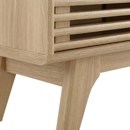 Brown wood TV stand with sleek design and sturdy construction